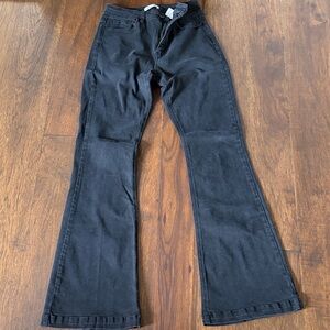 KanCan Signature CURVY High Rise Black Flare Wide Leg Jeans